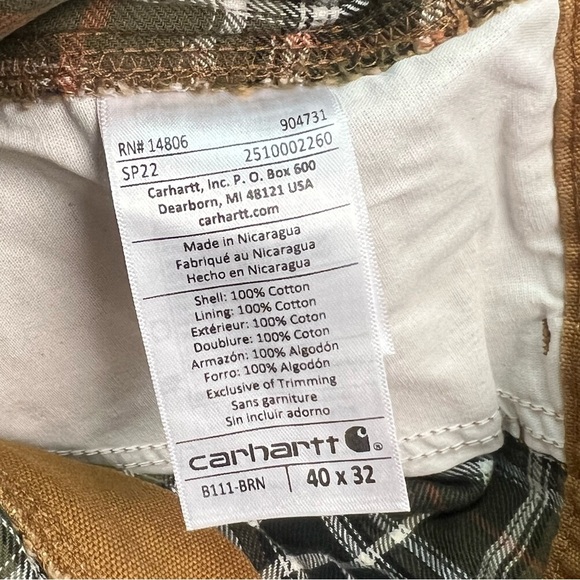 Carhartt Loose Fit Washed Duck Flannel-lined Utility Work Pant Size 40 x 32 - Picture 7 of 12